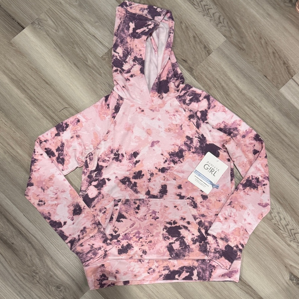 Athleta Girl Pink and Purple Tie-Dye Hoodie